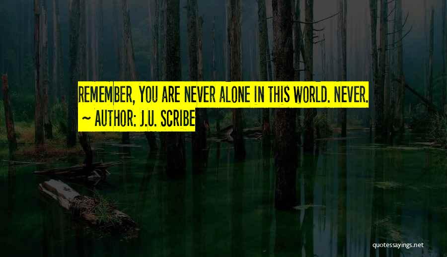 J.U. Scribe Quotes: Remember, You Are Never Alone In This World. Never.