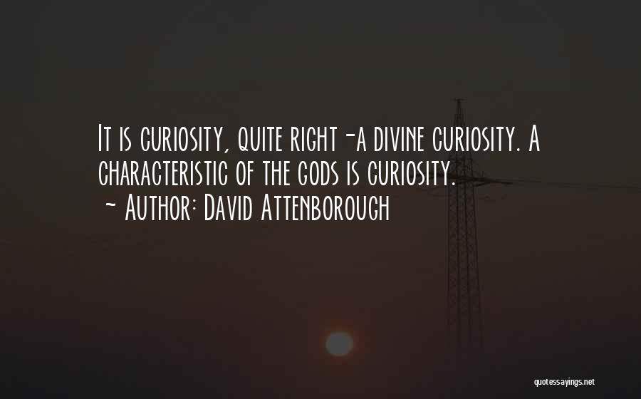 David Attenborough Quotes: It Is Curiosity, Quite Right-a Divine Curiosity. A Characteristic Of The Gods Is Curiosity.