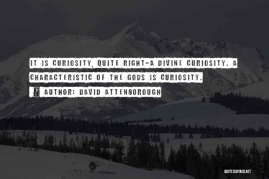 David Attenborough Quotes: It Is Curiosity, Quite Right-a Divine Curiosity. A Characteristic Of The Gods Is Curiosity.