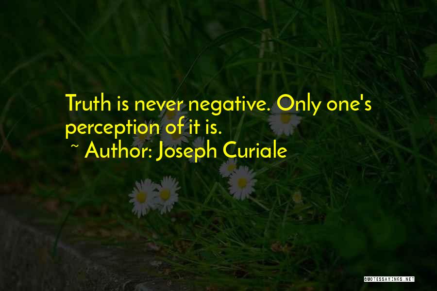 Joseph Curiale Quotes: Truth Is Never Negative. Only One's Perception Of It Is.