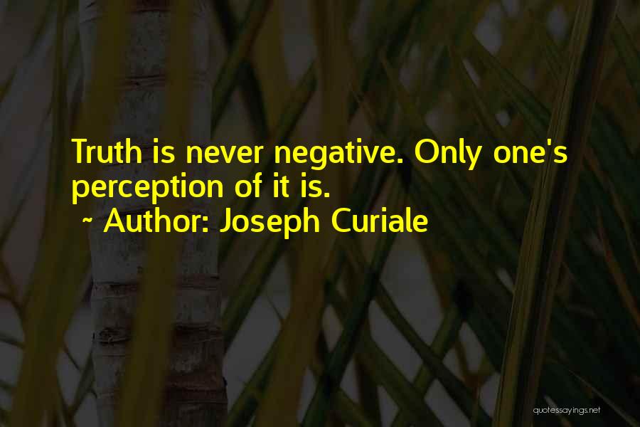 Joseph Curiale Quotes: Truth Is Never Negative. Only One's Perception Of It Is.