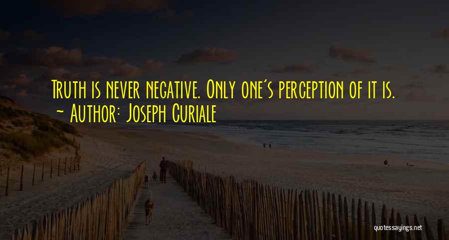 Joseph Curiale Quotes: Truth Is Never Negative. Only One's Perception Of It Is.