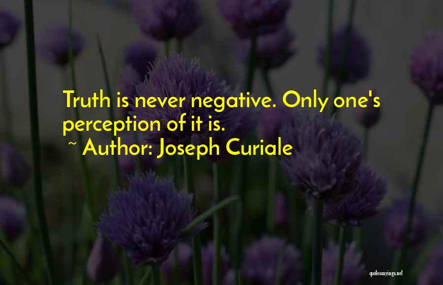 Joseph Curiale Quotes: Truth Is Never Negative. Only One's Perception Of It Is.