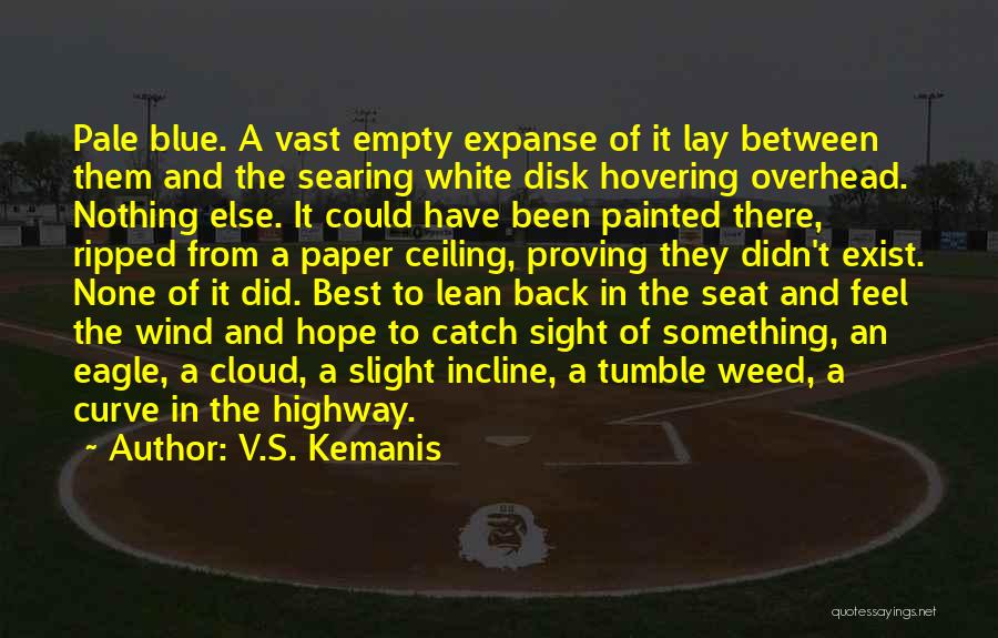 V.S. Kemanis Quotes: Pale Blue. A Vast Empty Expanse Of It Lay Between Them And The Searing White Disk Hovering Overhead. Nothing Else.