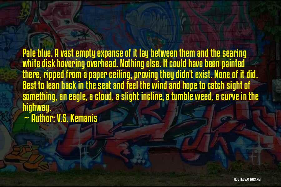 V.S. Kemanis Quotes: Pale Blue. A Vast Empty Expanse Of It Lay Between Them And The Searing White Disk Hovering Overhead. Nothing Else.