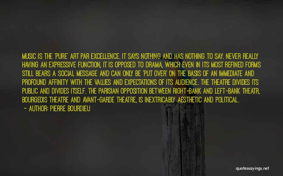 Pierre Bourdieu Quotes: Music Is The 'pure' Art Par Excellence. It Says Nothing And Has Nothing To Say. Never Really Having An Expressive