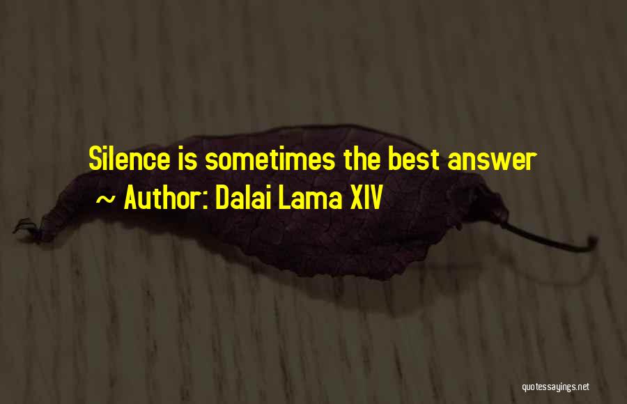 Dalai Lama XIV Quotes: Silence Is Sometimes The Best Answer