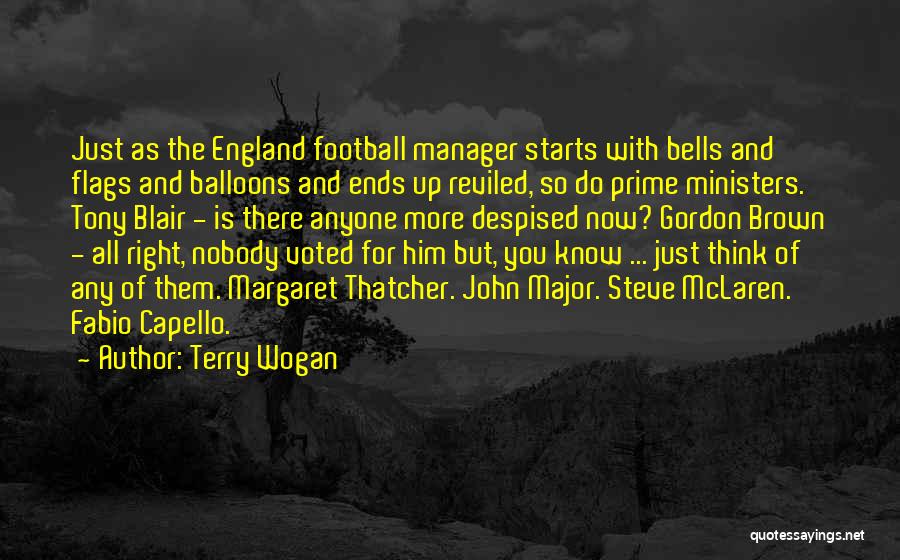 Terry Wogan Quotes: Just As The England Football Manager Starts With Bells And Flags And Balloons And Ends Up Reviled, So Do Prime