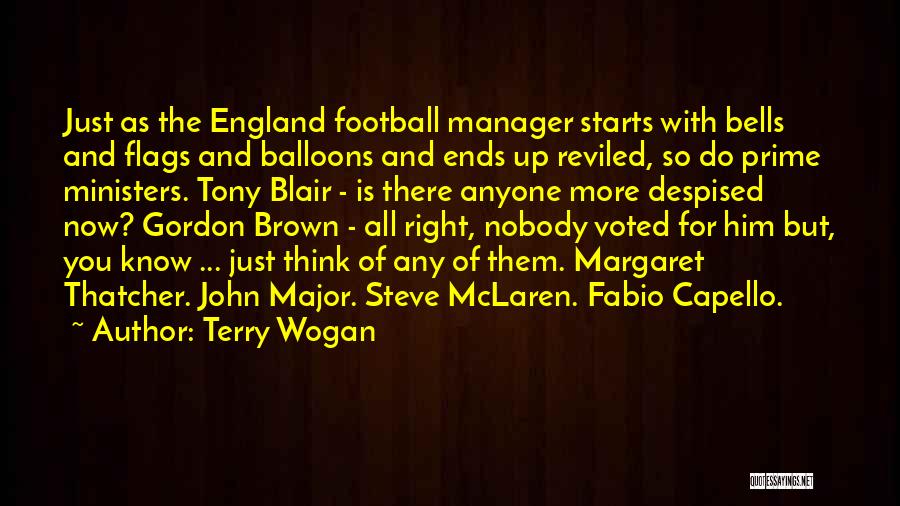 Terry Wogan Quotes: Just As The England Football Manager Starts With Bells And Flags And Balloons And Ends Up Reviled, So Do Prime