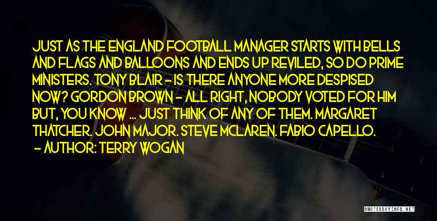 Terry Wogan Quotes: Just As The England Football Manager Starts With Bells And Flags And Balloons And Ends Up Reviled, So Do Prime