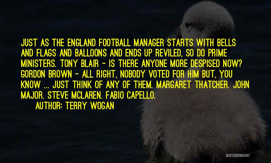 Terry Wogan Quotes: Just As The England Football Manager Starts With Bells And Flags And Balloons And Ends Up Reviled, So Do Prime