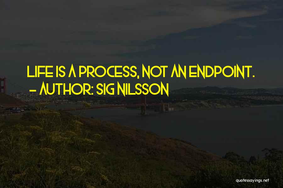 Sig Nilsson Quotes: Life Is A Process, Not An Endpoint.