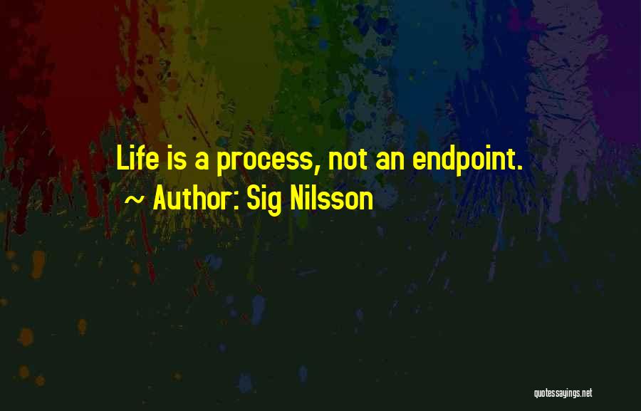 Sig Nilsson Quotes: Life Is A Process, Not An Endpoint.