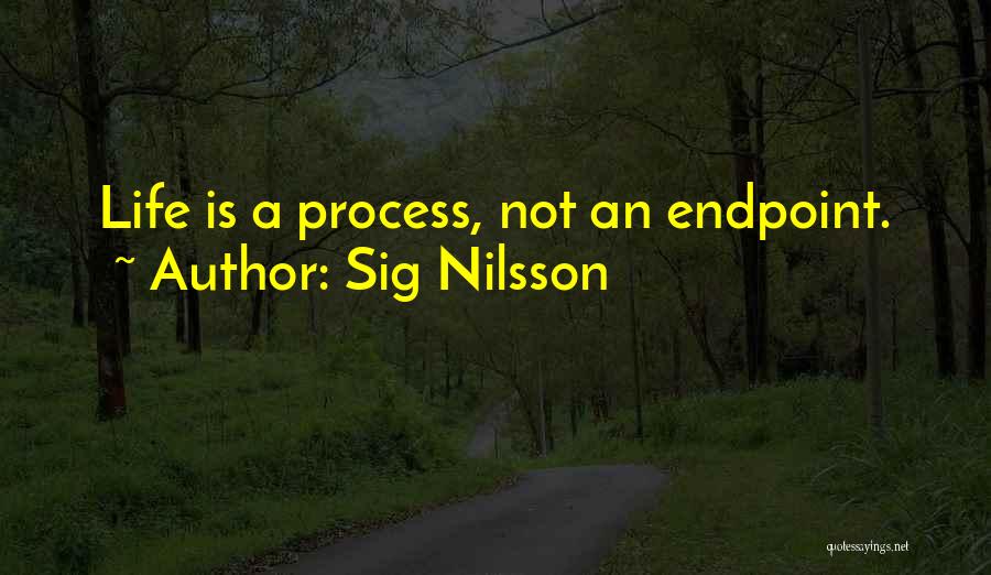 Sig Nilsson Quotes: Life Is A Process, Not An Endpoint.