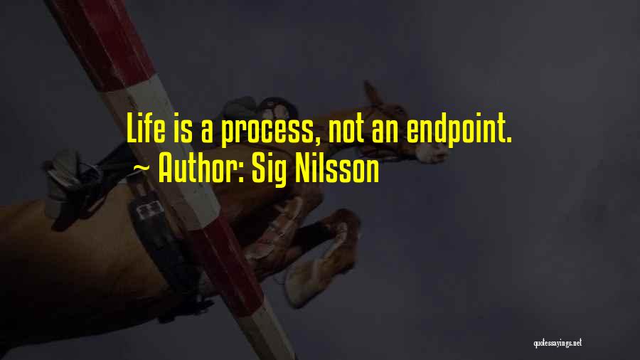 Sig Nilsson Quotes: Life Is A Process, Not An Endpoint.