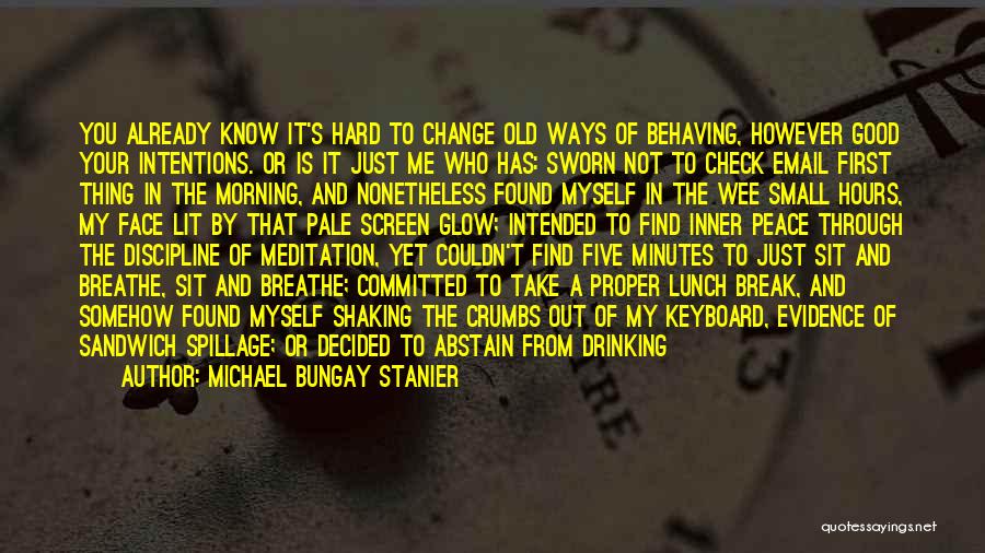 Michael Bungay Stanier Quotes: You Already Know It's Hard To Change Old Ways Of Behaving, However Good Your Intentions. Or Is It Just Me