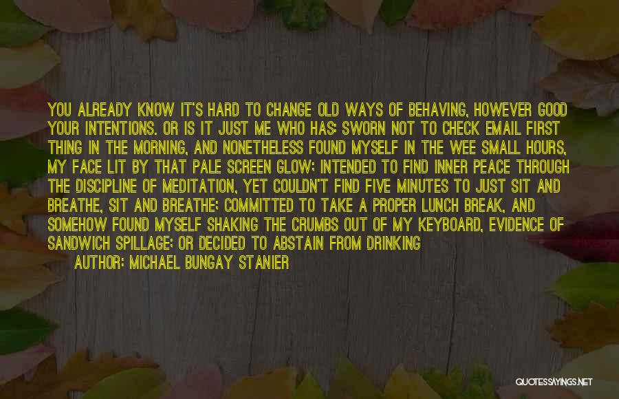 Michael Bungay Stanier Quotes: You Already Know It's Hard To Change Old Ways Of Behaving, However Good Your Intentions. Or Is It Just Me