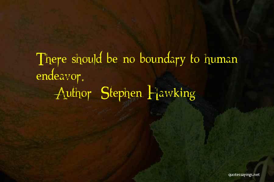 Stephen Hawking Quotes: There Should Be No Boundary To Human Endeavor.