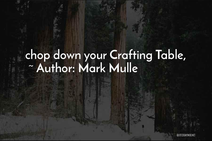Mark Mulle Quotes: Chop Down Your Crafting Table,