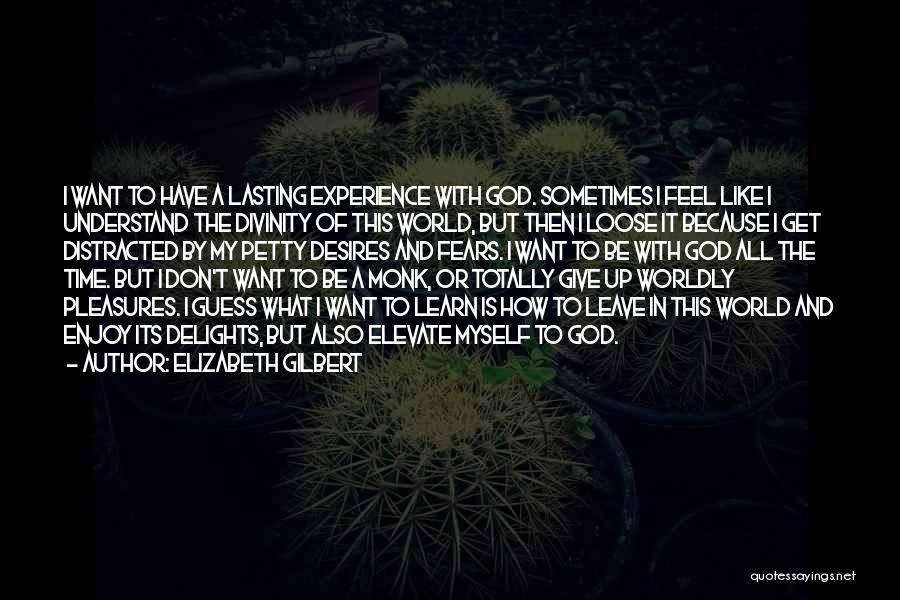 Elizabeth Gilbert Quotes: I Want To Have A Lasting Experience With God. Sometimes I Feel Like I Understand The Divinity Of This World,
