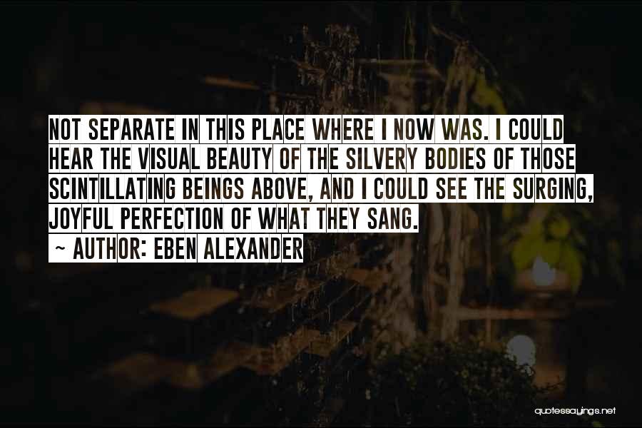 Eben Alexander Quotes: Not Separate In This Place Where I Now Was. I Could Hear The Visual Beauty Of The Silvery Bodies Of