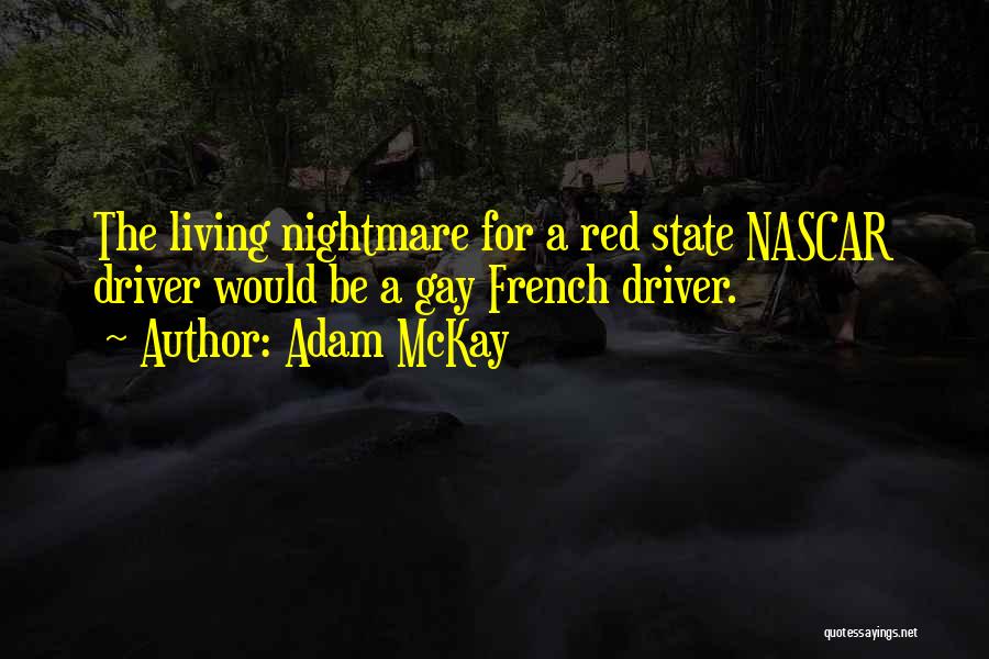 Adam McKay Quotes: The Living Nightmare For A Red State Nascar Driver Would Be A Gay French Driver.