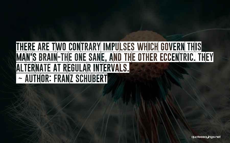 Franz Schubert Quotes: There Are Two Contrary Impulses Which Govern This Man's Brain-the One Sane, And The Other Eccentric. They Alternate At Regular