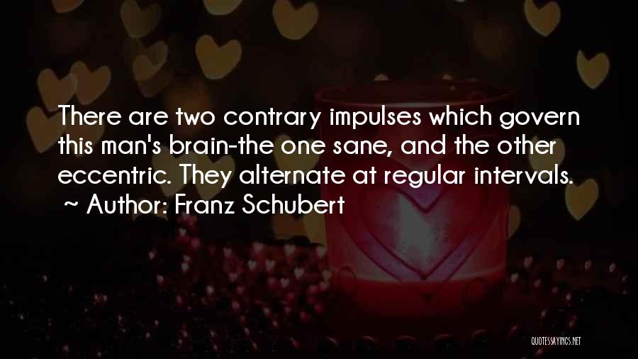 Franz Schubert Quotes: There Are Two Contrary Impulses Which Govern This Man's Brain-the One Sane, And The Other Eccentric. They Alternate At Regular