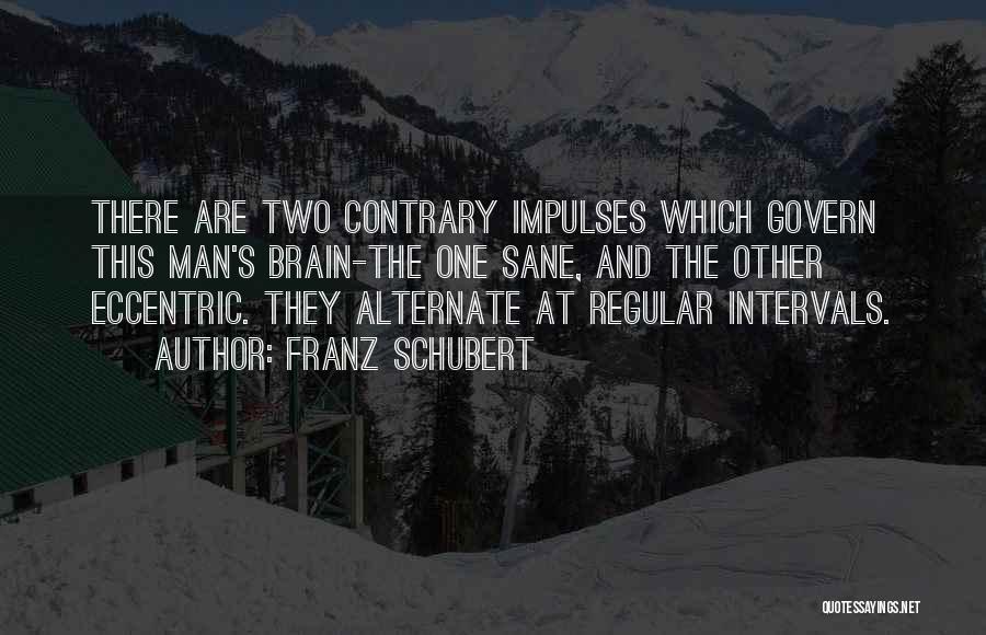 Franz Schubert Quotes: There Are Two Contrary Impulses Which Govern This Man's Brain-the One Sane, And The Other Eccentric. They Alternate At Regular