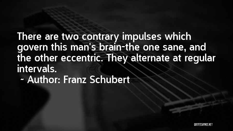 Franz Schubert Quotes: There Are Two Contrary Impulses Which Govern This Man's Brain-the One Sane, And The Other Eccentric. They Alternate At Regular