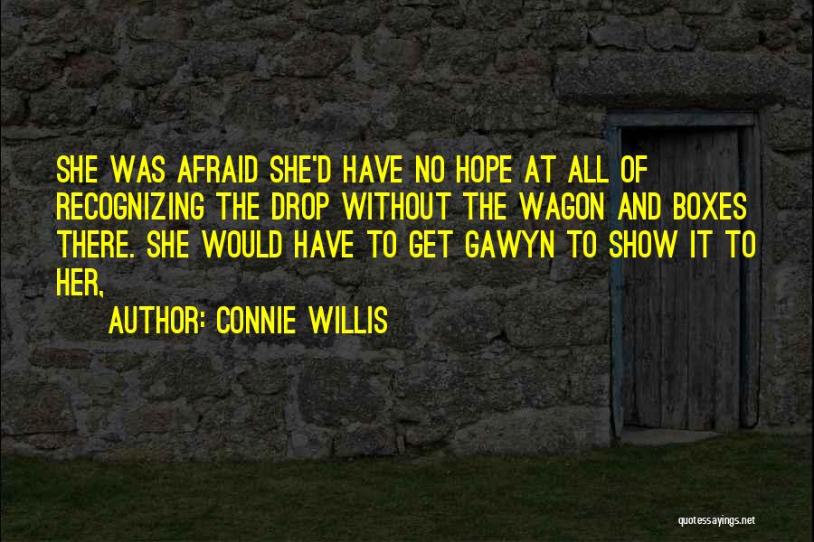 Connie Willis Quotes: She Was Afraid She'd Have No Hope At All Of Recognizing The Drop Without The Wagon And Boxes There. She