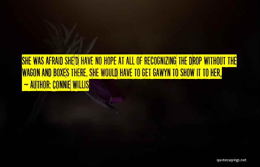 Connie Willis Quotes: She Was Afraid She'd Have No Hope At All Of Recognizing The Drop Without The Wagon And Boxes There. She