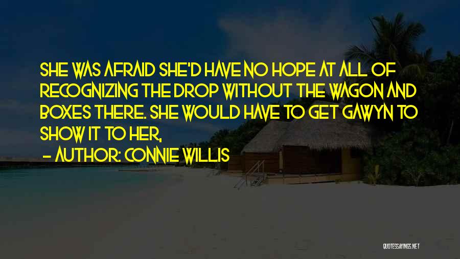 Connie Willis Quotes: She Was Afraid She'd Have No Hope At All Of Recognizing The Drop Without The Wagon And Boxes There. She