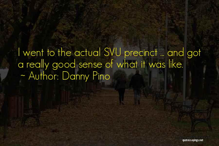 Danny Pino Quotes: I Went To The Actual Svu Precinct ... And Got A Really Good Sense Of What It Was Like.