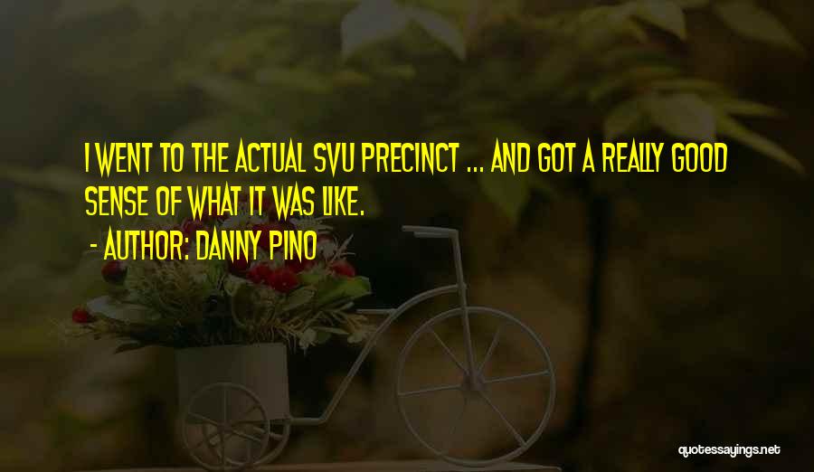 Danny Pino Quotes: I Went To The Actual Svu Precinct ... And Got A Really Good Sense Of What It Was Like.