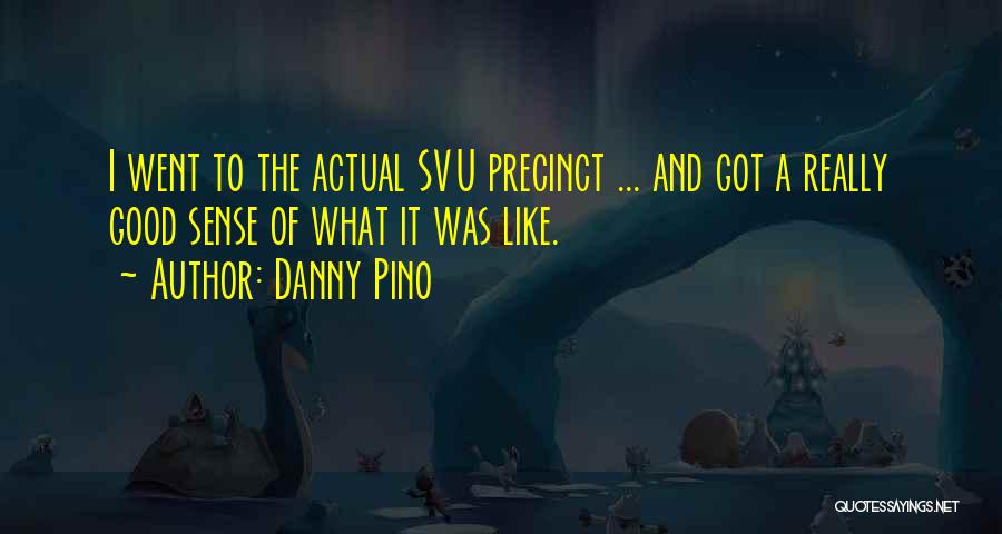 Danny Pino Quotes: I Went To The Actual Svu Precinct ... And Got A Really Good Sense Of What It Was Like.