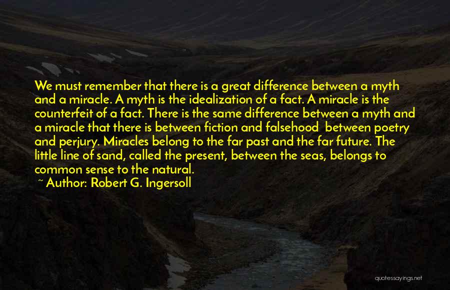 Robert G. Ingersoll Quotes: We Must Remember That There Is A Great Difference Between A Myth And A Miracle. A Myth Is The Idealization