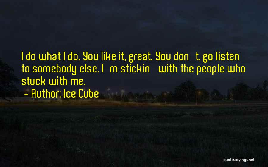 Ice Cube Quotes: I Do What I Do. You Like It, Great. You Don't, Go Listen To Somebody Else. I'm Stickin' With The