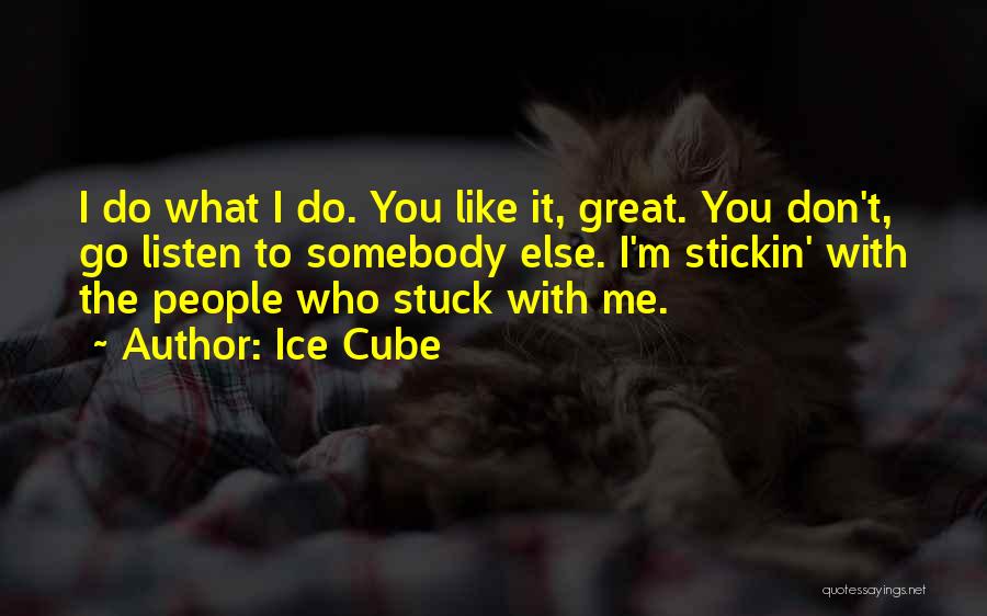 Ice Cube Quotes: I Do What I Do. You Like It, Great. You Don't, Go Listen To Somebody Else. I'm Stickin' With The