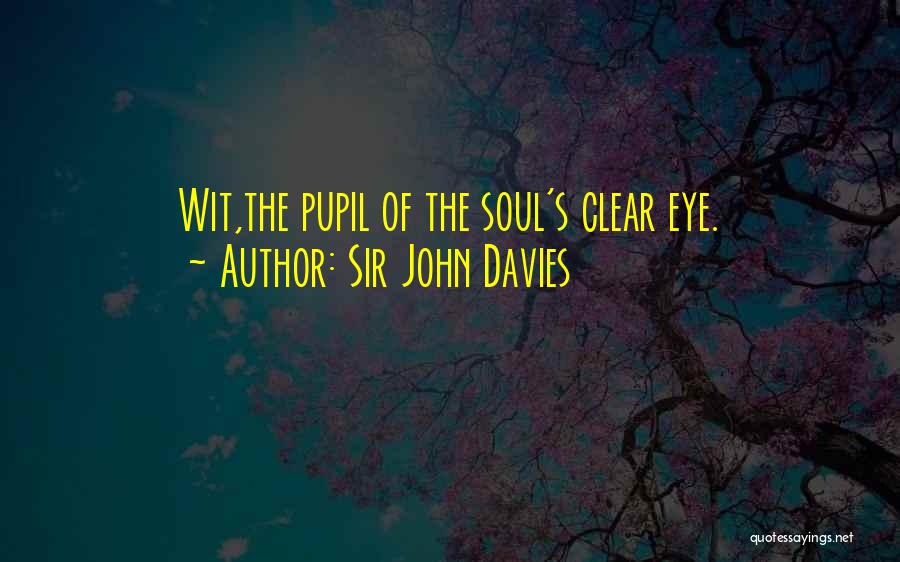 Sir John Davies Quotes: Wit,the Pupil Of The Soul's Clear Eye.