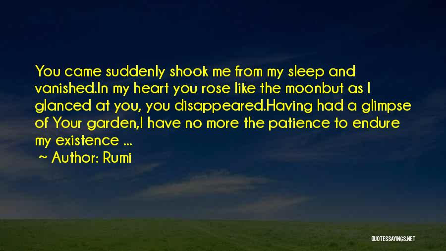 Rumi Quotes: You Came Suddenly Shook Me From My Sleep And Vanished.in My Heart You Rose Like The Moonbut As I Glanced