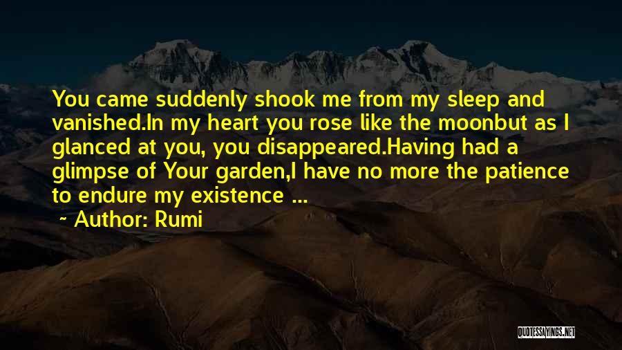 Rumi Quotes: You Came Suddenly Shook Me From My Sleep And Vanished.in My Heart You Rose Like The Moonbut As I Glanced