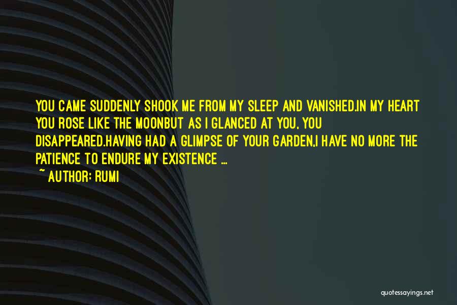 Rumi Quotes: You Came Suddenly Shook Me From My Sleep And Vanished.in My Heart You Rose Like The Moonbut As I Glanced