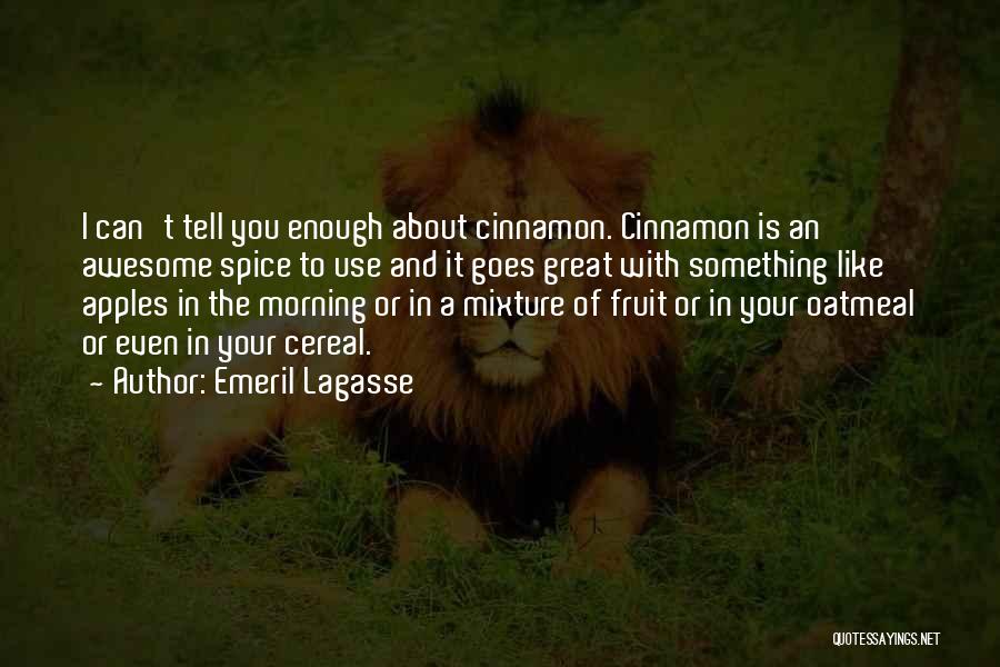 Emeril Lagasse Quotes: I Can't Tell You Enough About Cinnamon. Cinnamon Is An Awesome Spice To Use And It Goes Great With Something