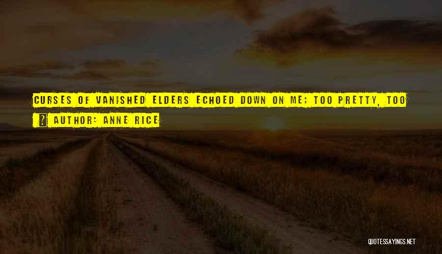 Anne Rice Quotes: Curses Of Vanished Elders Echoed Down On Me; Too Pretty, Too Soft, Too Pale, Eyes Far Too Full Of The