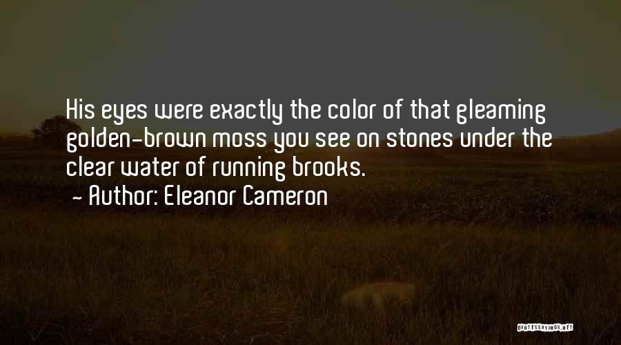Eleanor Cameron Quotes: His Eyes Were Exactly The Color Of That Gleaming Golden-brown Moss You See On Stones Under The Clear Water Of
