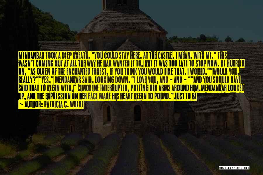 Patricia C. Wrede Quotes: Mendanbar Took A Deep Breath. You Could Stay Here. At The Castle, I Mean. With Me. This Wasn't Coming Out