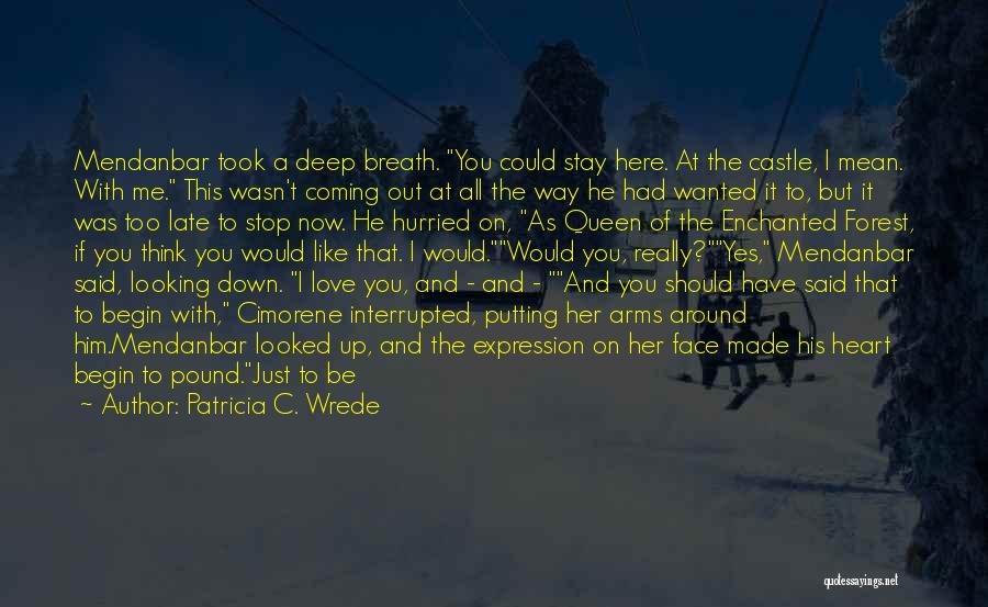 Patricia C. Wrede Quotes: Mendanbar Took A Deep Breath. You Could Stay Here. At The Castle, I Mean. With Me. This Wasn't Coming Out