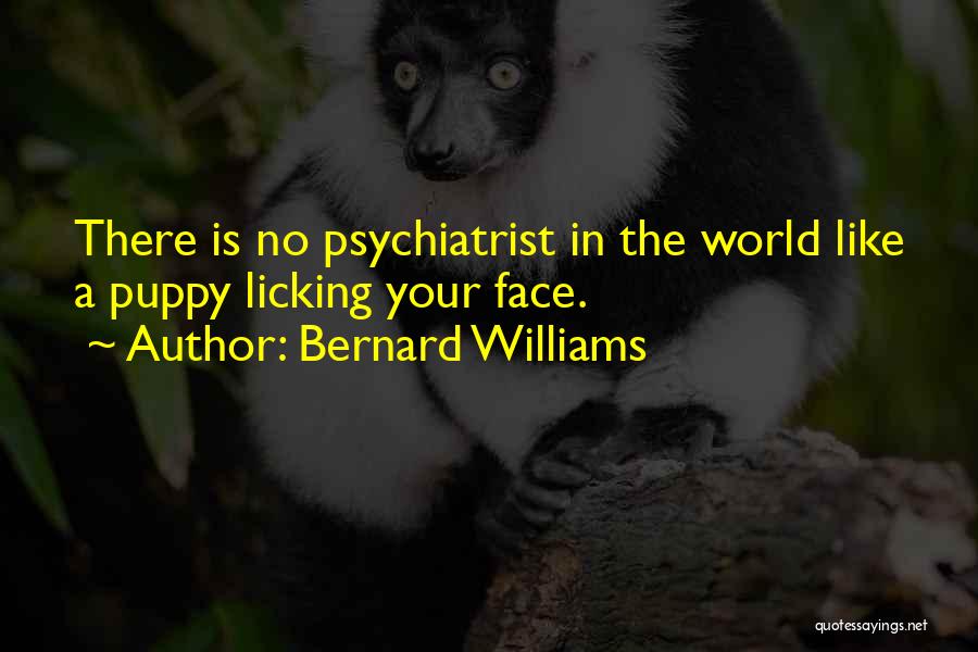 Bernard Williams Quotes: There Is No Psychiatrist In The World Like A Puppy Licking Your Face.