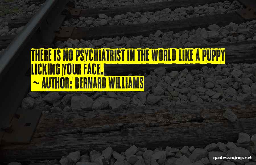 Bernard Williams Quotes: There Is No Psychiatrist In The World Like A Puppy Licking Your Face.